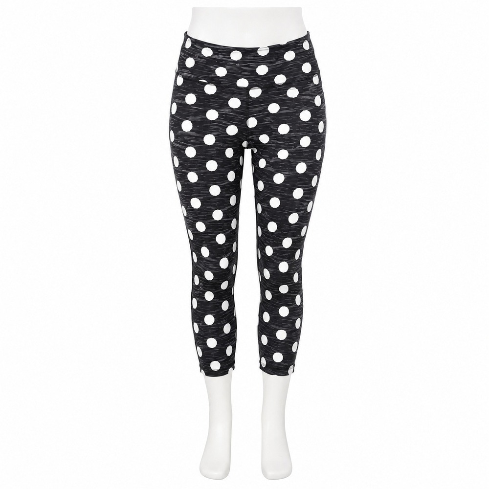 Outdoor Voices Polka Dot Leggings Black White High Rise Women Small Stretch Yoga